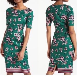 Boden green, pink tulip midi dress for spring: great condition